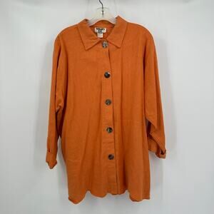 Whats Up Womens Shirt Size M Linen Oversized Cottagecore Coastal Minimalist